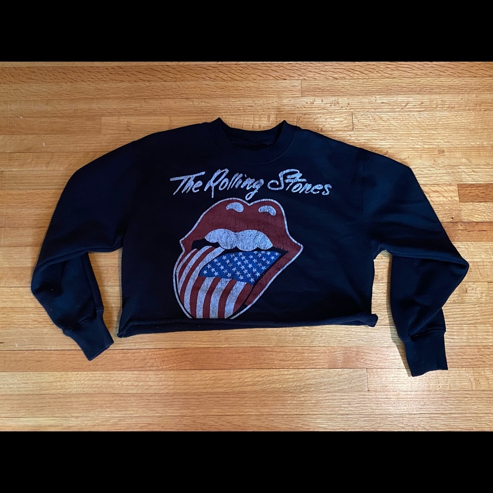 Women’s The Rolling Stones Cropped Sweatshirt Size XS